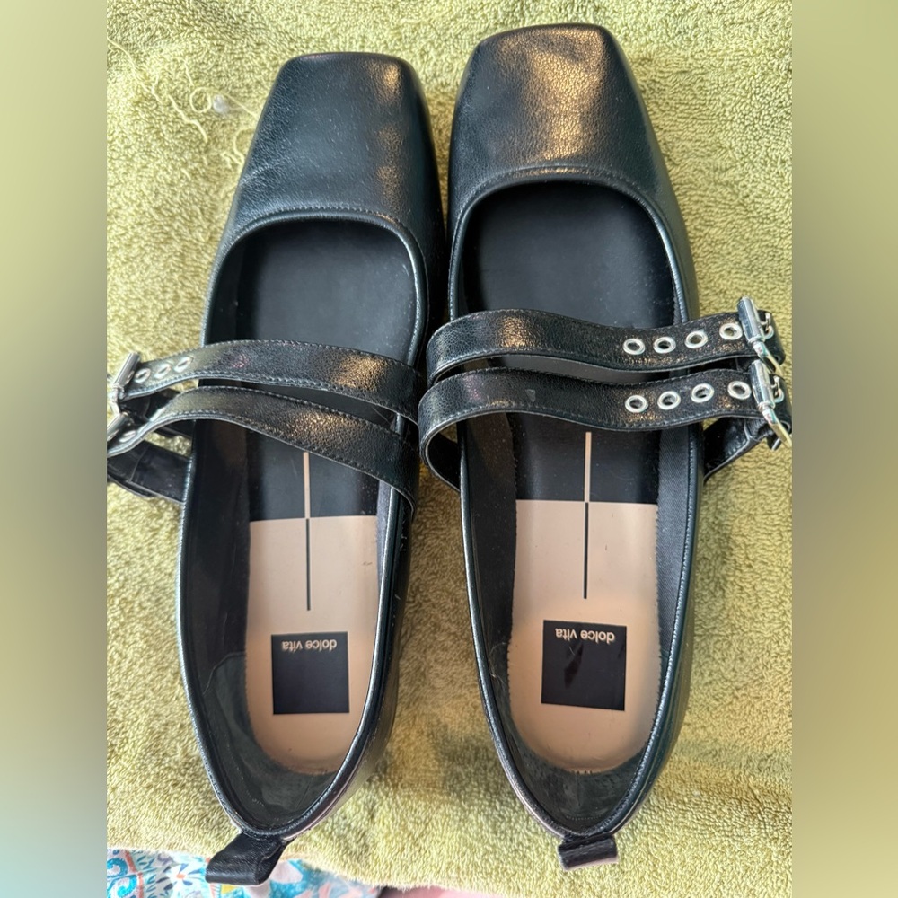 Dolce Vita Black Flats with Buckle Straps